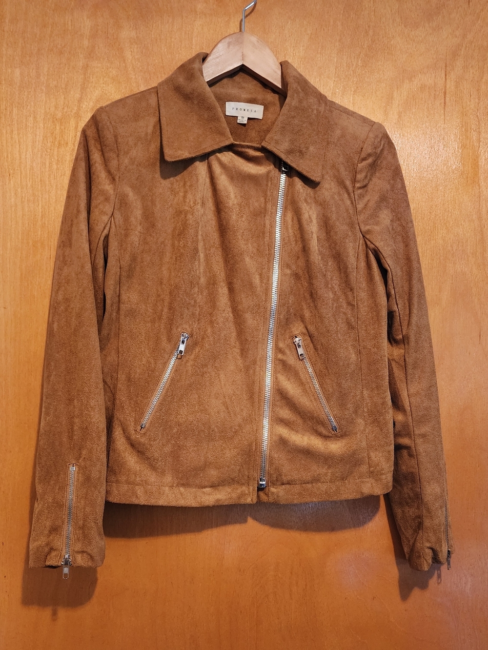 Promesa Faux Suade Zippered Blazer
